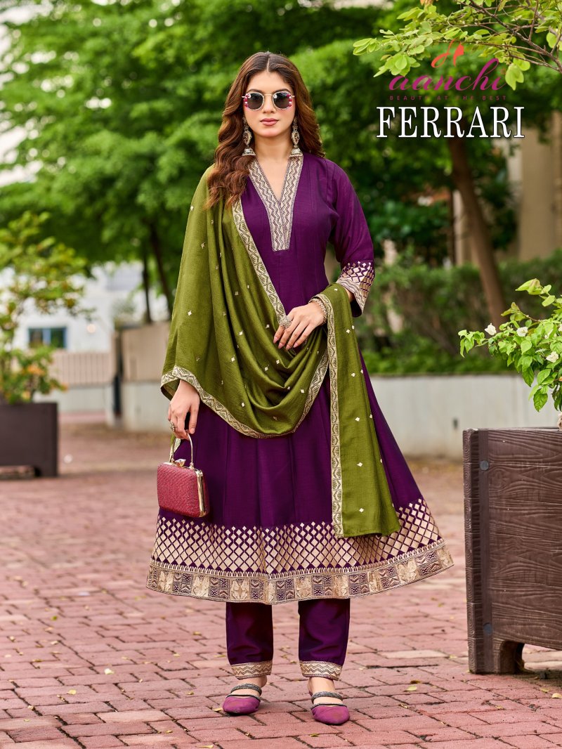 Ferrari By Aanchi Vichitra Silk Anarakali Set